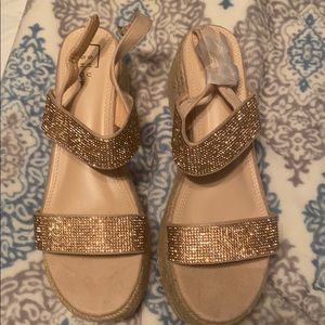 Shu Shop Rose Gold Platform Sandals Size 10